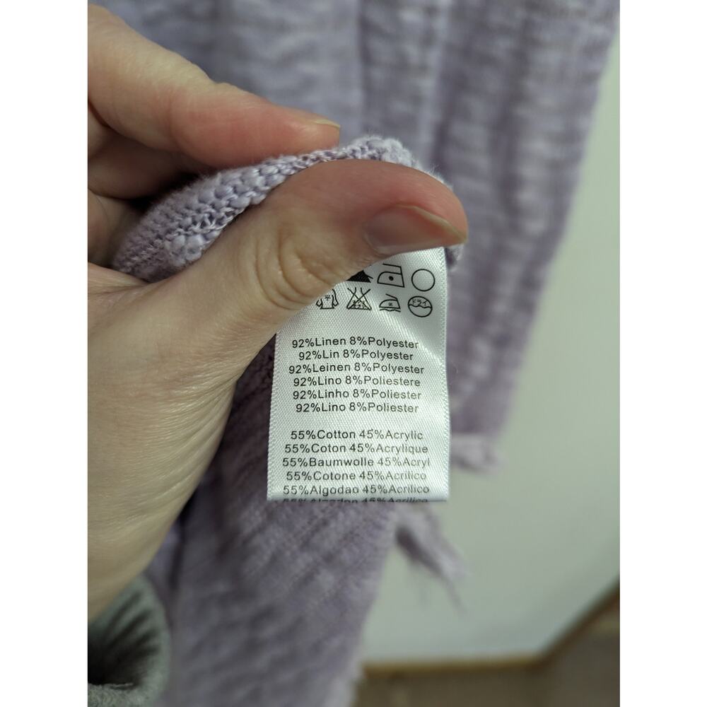 Anthropologie Callahan Acadia Sweater Dress Midi Macrame Hem Lavender Large - Picture 9 of 11